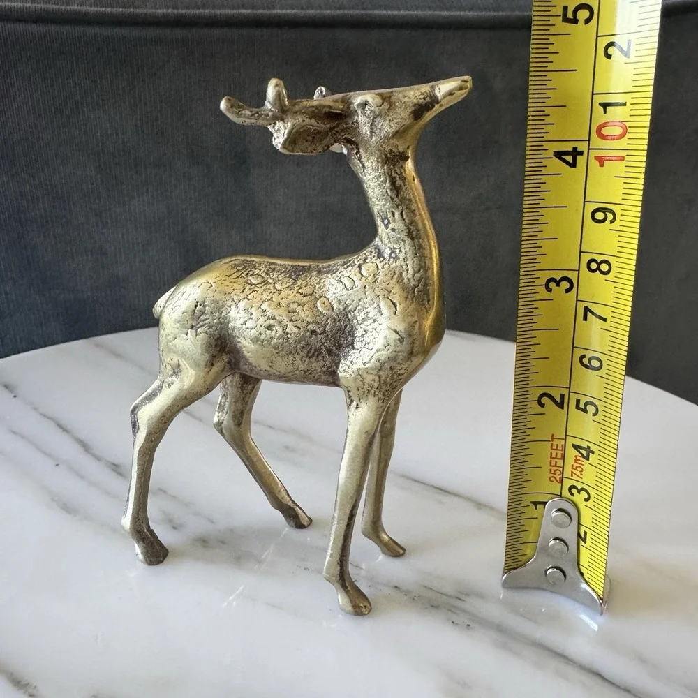 Vintage Solid Brass Deer Figurine